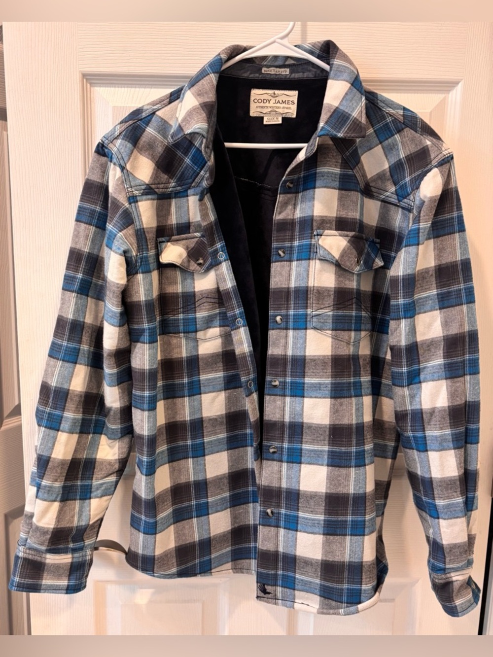 Cody James Blue & Gray Plaid Button-Up‎ Jacket